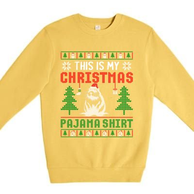 Ugly Xmas Sweater Beaver This Is My Christmas Pajama Cute Gift Premium Crewneck Sweatshirt