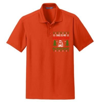 Ugly Xmas Sweater Beaver This Is My Christmas Pajama Cute Gift Dry Zone Grid Polo