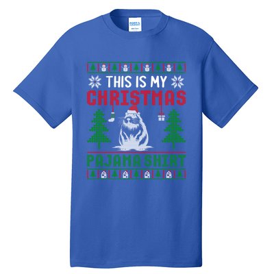 Ugly Xmas Sweater Beaver This Is My Christmas Pajama Cute Gift Tall T-Shirt