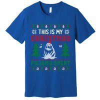 Ugly Xmas Sweater Beaver This Is My Christmas Pajama Cute Gift Premium T-Shirt