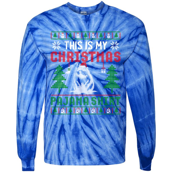 Ugly Xmas Sweater Beaver This Is My Christmas Pajama Cute Gift Tie-Dye Long Sleeve Shirt