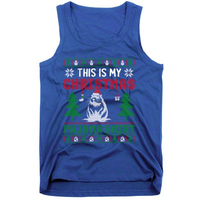 Ugly Xmas Sweater Beaver This Is My Christmas Pajama Cute Gift Tank Top