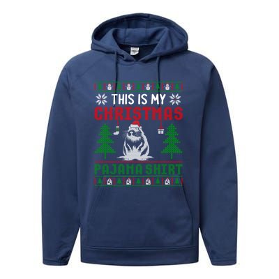 Ugly Xmas Sweater Beaver This Is My Christmas Pajama Cute Gift Performance Fleece Hoodie