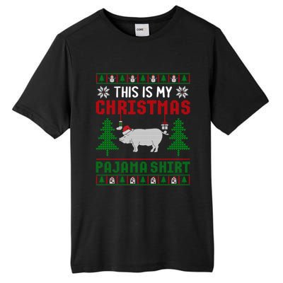 Ugly Xmas Sweater Pig This Is My Christmas Pajama Gift Tall Fusion ChromaSoft Performance T-Shirt