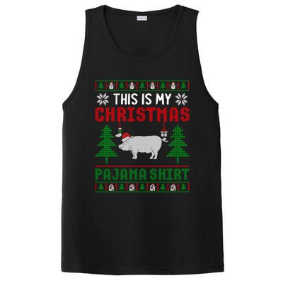 Ugly Xmas Sweater Pig This Is My Christmas Pajama Gift PosiCharge Competitor Tank