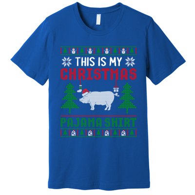 Ugly Xmas Sweater Pig This Is My Christmas Pajama Gift Premium T-Shirt