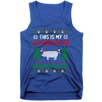 Ugly Xmas Sweater Pig This Is My Christmas Pajama Gift Tank Top