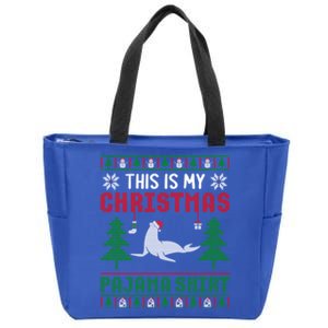 Ugly Xmas Sweater Seal This Is My Christmas Pajama Cute Gift Zip Tote Bag