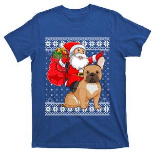 Ugly Xmas Sweater Santa Riding French Bulldog Christmas Meaningful Gift T-Shirt