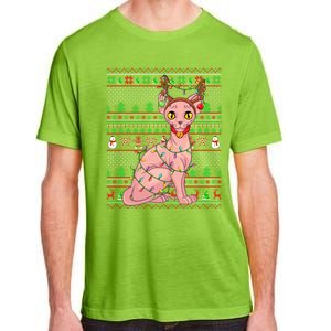 Ugly Xmas Style Lighting Sphynx Cat Christmas Gift Adult ChromaSoft Performance T-Shirt