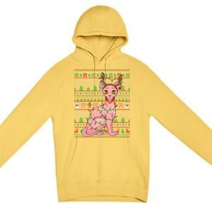 Ugly Xmas Style Lighting Sphynx Cat Christmas Gift Premium Pullover Hoodie