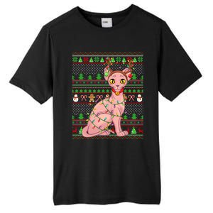 Ugly Xmas Style Lighting Sphynx Cat Christmas Gift Tall Fusion ChromaSoft Performance T-Shirt