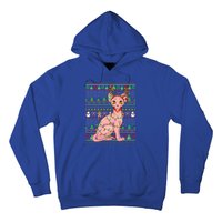 Ugly Xmas Style Lighting Sphynx Cat Christmas Gift Hoodie