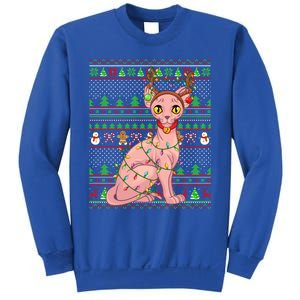 Ugly Xmas Style Lighting Sphynx Cat Christmas Gift Sweatshirt