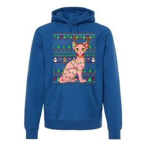 Ugly Xmas Style Lighting Sphynx Cat Christmas Gift Premium Hoodie