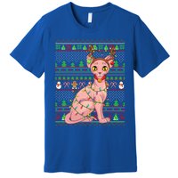 Ugly Xmas Style Lighting Sphynx Cat Christmas Gift Premium T-Shirt