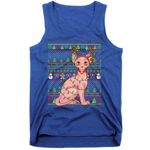 Ugly Xmas Style Lighting Sphynx Cat Christmas Gift Tank Top