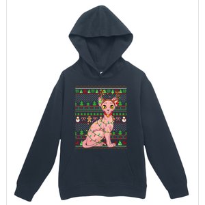 Ugly Xmas Style Lighting Sphynx Cat Christmas Gift Urban Pullover Hoodie