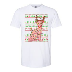 Ugly Xmas Style Lighting Sphynx Cat Christmas Gift Softstyle CVC T-Shirt