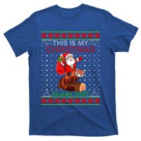 Ugly Xmas Sweater Style Santa Riding Red Panda Christmas Gift T-Shirt