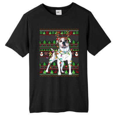 Ugly Xmas Sweater Style Lights American Bulldog Christmas Gift Tall Fusion ChromaSoft Performance T-Shirt