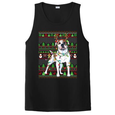 Ugly Xmas Sweater Style Lights American Bulldog Christmas Gift PosiCharge Competitor Tank