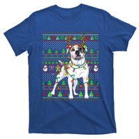 Ugly Xmas Sweater Style Lights American Bulldog Christmas Gift T-Shirt