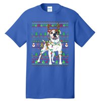 Ugly Xmas Sweater Style Lights American Bulldog Christmas Gift Tall T-Shirt