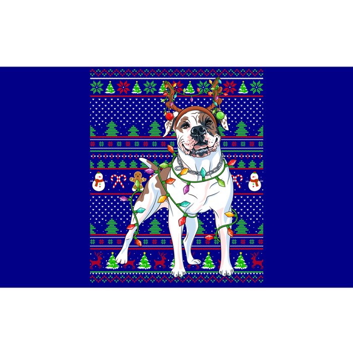 Ugly Xmas Sweater Style Lights American Bulldog Christmas Gift Bumper Sticker