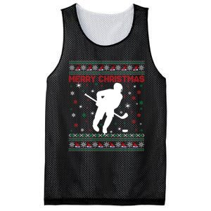 Ugly Xmas Snowflakes Tree Gifts Merry Christmas Ice Hockey Mesh Reversible Basketball Jersey Tank