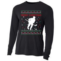 Ugly Xmas Snowflakes Tree Gifts Merry Christmas Ice Hockey Cooling Performance Long Sleeve Crew