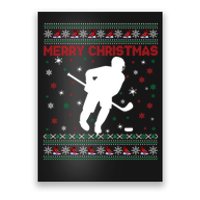 Ugly Xmas Snowflakes Tree Gifts Merry Christmas Ice Hockey Poster