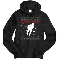 Ugly Xmas Snowflakes Tree Gifts Merry Christmas Ice Hockey Tie Dye Hoodie