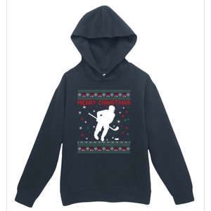 Ugly Xmas Snowflakes Tree Gifts Merry Christmas Ice Hockey Urban Pullover Hoodie