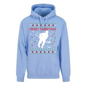 Ugly Xmas Snowflakes Tree Gifts Merry Christmas Ice Hockey Unisex Surf Hoodie