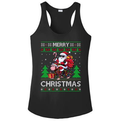 Ugly Xmas Style Santa Riding Monkey Christmas Meaningful Gift Ladies PosiCharge Competitor Racerback Tank