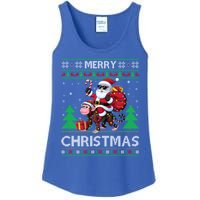 Ugly Xmas Style Santa Riding Monkey Christmas Meaningful Gift Ladies Essential Tank