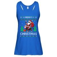 Ugly Xmas Style Santa Riding Monkey Christmas Meaningful Gift Ladies Essential Flowy Tank