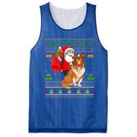 Ugly Xmas Santa Claus Riding Shetland Sheepdog Christmas Great Gift Mesh Reversible Basketball Jersey Tank