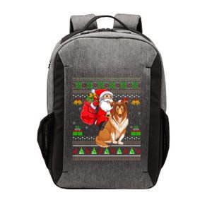 Ugly Xmas Santa Claus Riding Shetland Sheepdog Christmas Great Gift Vector Backpack