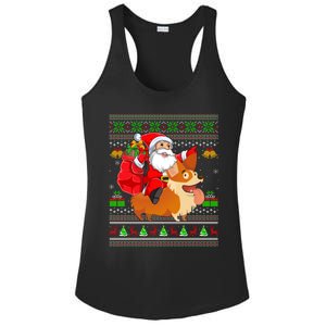 Ugly Xmas Santa Riding Welsh Corgi Dog Christmas Cute Gift Ladies PosiCharge Competitor Racerback Tank