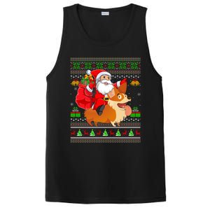 Ugly Xmas Santa Riding Welsh Corgi Dog Christmas Cute Gift PosiCharge Competitor Tank