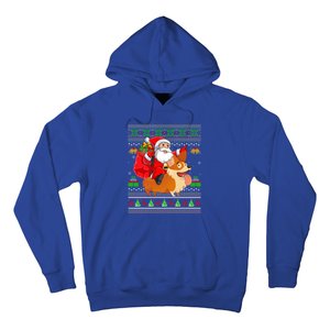 Ugly Xmas Santa Riding Welsh Corgi Dog Christmas Cute Gift Hoodie