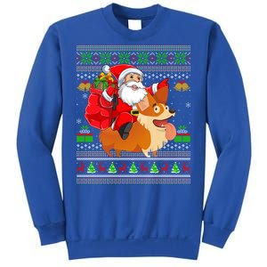 Ugly Xmas Santa Riding Welsh Corgi Dog Christmas Cute Gift Sweatshirt