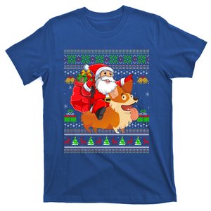 Ugly Xmas Santa Riding Welsh Corgi Dog Christmas Cute Gift T-Shirt