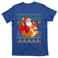 Ugly Xmas Santa Riding Welsh Corgi Dog Christmas Cute Gift T-Shirt