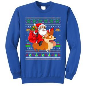 Ugly Xmas Santa Riding Welsh Corgi Dog Christmas Cute Gift Tall Sweatshirt