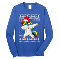 Ugly Xmas Sweater Unicorn Dabbing Dab Dance Christmas Lights Gift Long Sleeve Shirt