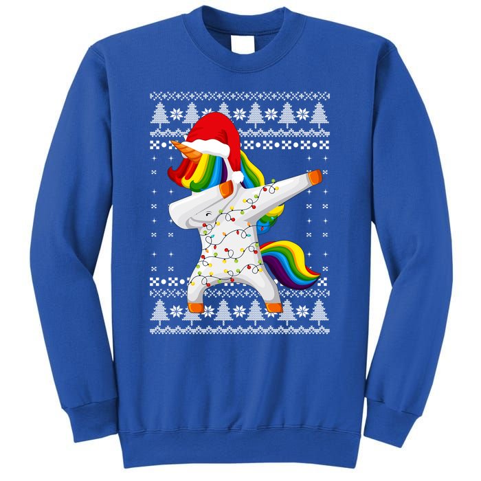 Ugly Xmas Sweater Unicorn Dabbing Dab Dance Christmas Lights Gift Sweatshirt