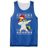 Ugly Xmas Sweater Unicorn Dabbing Dab Dance Christmas Lights Gift Mesh Reversible Basketball Jersey Tank